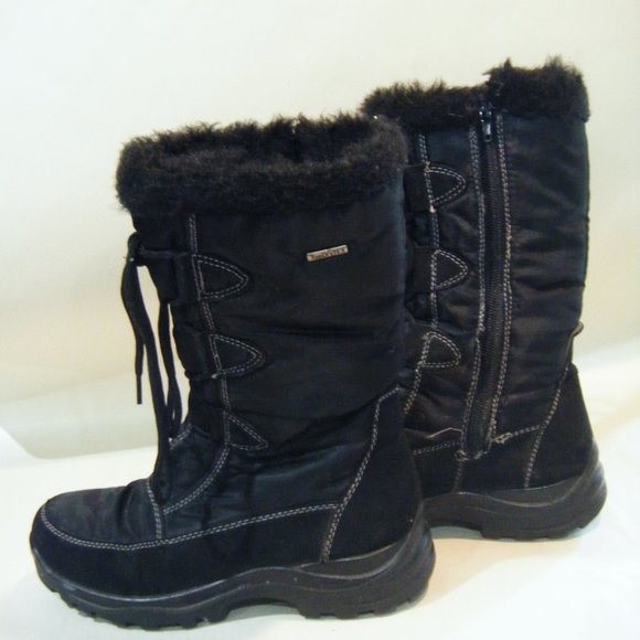 Ladies Winter Black Zip Boots Faux Fur - Picture 2 of 9